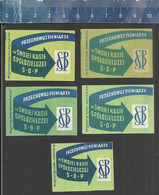 PRZECHOWUJE PIENIADZE  W SWOJEJ KASIE SPÓŁDZIELCZEJ - STORE MONEY IN YOUR COOPERATIVE Polish Matchbox Labels 1959 POLAND - Zündholzschachteletiketten