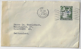 Rhodesia And Nyasaland 1964 Cover Sent From Gwelo To Kilchberg Switzerland Stamp 6 Pence Eastern Cataract Victoria Falls - Rhodesia & Nyasaland (1954-1963)