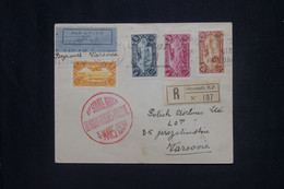 LIBAN - Enveloppe En Recommandé De Beyrouth Pour La Pologne En 1939 Par 1er Vol Beyrouth / Varsovie - L 136000 - Lettres & Documents