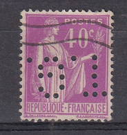 France   Perforé. T.O.  Sur YT 281 Paix 40c Lilas - Usati