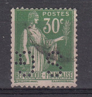 France   Perforé  S G  Sur YT 280 Paix 30 C Vert - Used Stamps