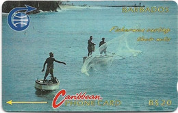 Barbados - C&W (GPT) - Fisherman (Old Logo) - 7CBDB - 1992, 20B$, 10.000ex, Used - Barbades