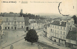 écouen * Vue D'ensemble , Place , Prise Du Clocher De L'église * Hôtel De La Mairie - Ecouen