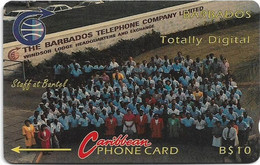 Barbados - C&W (GPT) - Totally Digital, Staff At Bartel (Old Logo) - 8CBDA - 1993, 10B$, 10.000ex, Used - Barbados (Barbuda)