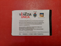 Ticket Tram Bus City Venezia Italy 2022 - Europa