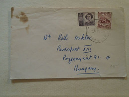 D192198    Australia  Cover  - Cancel  Hobart - TAS-AUST  1950 - PRINCESS ELIZABETH 1947 - Yvert # 155 Sent To Hungary - Covers & Documents