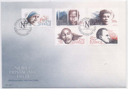 Mother Teresa, Nobel Prize, Christianity, Religion, King Martin Luther, Bertha, Famous Men & Women Sweden FDC 1986 - Mother Teresa