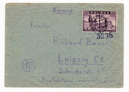 Łaziska Średnie Pologne Poland Deutschland Russische Zone Sowjetische Besatzungszone Soviet Zone Occupation Leipzig - Storia Postale