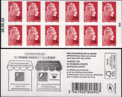 Saint Pierre Et Miquelon - Carnet Lettre Prioritaire Marianne D'YZ Avec Surcharge SPM "daté 28.06.22" Les Boutiques - Booklets