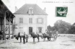 D94 VAL DE MARNE - VILLECRESNES - VUE ANIMEE DE LA FERME VANDAR + ATTELAGE - Villecresnes