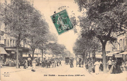 CPA France - Paris - Avenue De Clichy - XVIIe Arrt - F. F. - Oblitérée 1911 - Animée - Attelage - Chevaux - Autres & Non Classés