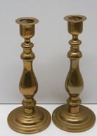 *2 BOUGEOIRS BRONZE Ou LAITON XXe VINTAGE Déco TABLE BOUGIE COLLECTION  E - Chandeliers, Candelabras & Candleholders