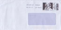 FRANCE :2017: Travelled Cover With A Postal Vignette (= Affranchi Par MonTimbrenLigne) :  HOND,DOG,CHIEN,DALMATIEN, - Druckbare Briefmarken (Montimbrenligne)