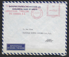 Grèce EMA Cachet Rouge Hasler 1963 Commercial Bank Of Greece Franking Meter - Marcophilie - EMA (Empreintes Machines)