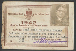 1942 Administracão Geral Do Porto De Lisboa   Cartão Entrepostos E Recintos Fechados  Ministério Das Colónias. - Sin Clasificación