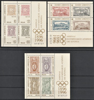 1996 Greece Centenary Of The First Summer Olympic Games In Athens Minisheets Set (** / MNH / UMM) - Summer 1896: Athens