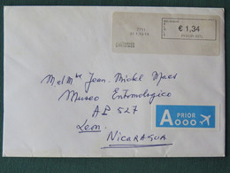 Belgium 2013 Cover To Nicaragua - Franking Label - Lettres & Documents