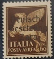 ZARA 1943 SOPRASTAMPATI D'ITALIA III TIPO POSTA AEREA CENT. 50c MNH - Occup. Tedesca: Zara