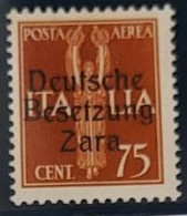 ZARA 1943 SOPRASTAMPATI D'ITALIA III TIPO POSTA AEREA CENT. 75c MNH - German Occ.: Zara