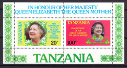 Tanzania 85th Birthday Of Queen, Mint Never Hinged Block - Tansania (1964-...)