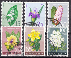 Yugoslavia Republic 1963 Flowers Mi#1034-1039 Used - Usati