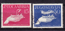 Yugoslavia Republic 1957 Mi#821-822 Used - Oblitérés