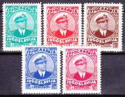 Yugoslavia Kingdom, King Alexander 1935 Mi#315-319 Mint Never Hinged - Neufs