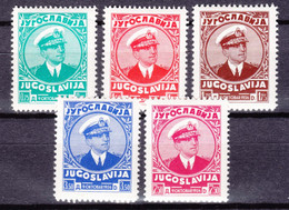 Yugoslavia Kingdom, King Alexander 1935 Mi#315-319 Mint Never Hinged - Nuevos