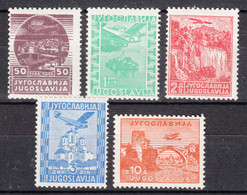 Yugoslavia Kingdom 1934 First Airmail Stamps Mi#278-282 Mint Hinged/never Hinged - Neufs