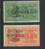 ZARA 1943 VARIETÀ VARIETY SOPRASTAMPATI D'ITALIA ESPRESSI SERIE COMPLETA MNH - Occ. Allemande: Zara