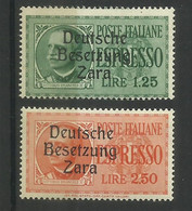 ZARA 1943 VARIETÀ VARIETY SOPRASTAMPATI D'ITALIA ESPRESSI SERIE COMPLETA MNH - Deutsche Bes.: Zara