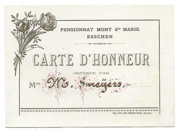 Pensionnat Mont Ste Marie Esschen, Carte D'honneur, M. Smeyers - Diploma & School Reports