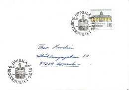 Sweden 1977 500th Anniversary Of The Uppsala University., Cover With Special Cancellation Uppsala University 29.9.77 - Storia Postale