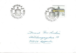 Sweden 1977 500th Anniversary Of The Uppsala University., Cover With Special Cancellation Uppsala University 30.9.77 - Briefe U. Dokumente