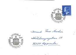 Sweden 1977 King Carl Gustaf Kr 1.40 Blue. , Cover With Special Cancellation Uppsala University 29.9.77 - Cartas & Documentos