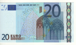 20 EURO  "U"   FRANCIA    Firma Trichet    L 050 B1  Ch. 17  /  FDS - UNC - 20 Euro