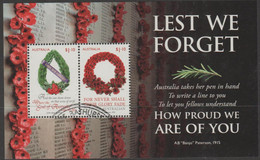 AUSTRALIA - USED 2021 $2.20 Lest We Forget - Anzac Day Souvenir Sheet - Used Stamps