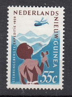 Nederland Nieuw-Guinea 1959 Mi Nr 53  Expeditie Sterrengebergte,  Helikopter, Helicopter,  Postfris Met Plakker - Nueva Guinea Holandesa