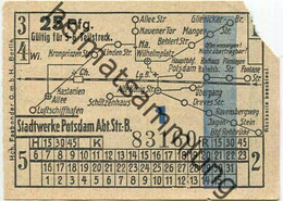 Deutschland - Potsdam - Stadtwerke Potsdam - Abt. Verkehrsbetriebe - Fahrschein 25Rpf. 5-6 Teilstrecken - Rückseitig Wer - Europe