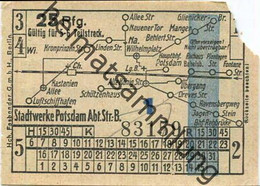 Deutschland - Potsdam - Stadtwerke Potsdam - Abt. Verkehrsbetriebe - Fahrschein 25Rpf. 5-6 Teilstrecken - Rückseitig Wer - Europe