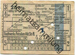 Deutschland - Potsdam - Stadtwerke Potsdam - Abt. Verkehrsbetriebe - Fahrschein 25Rpf. 5-6 Teilstrecken - Rückseitig Wer - Europe