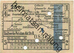 Deutschland - Potsdam - Stadtwerke Potsdam - Abt. Verkehrsbetriebe - Fahrschein 25Rpf. 5-6 Teilstrecken - Rückseitig Wer - Europa