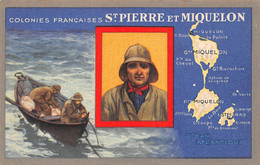 Carte Publicitaire " Produits Du LION-NOIR "   - Les Colonies Françaises  SAINT-PIERRE-et-MIQUELON  - Multivues - San Pedro Y Miquelón
