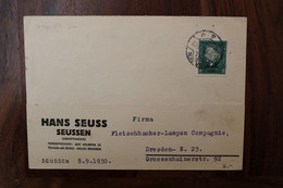 1930 Seussen Deutsches Dt Reich Cover Mi 444 - Briefe U. Dokumente