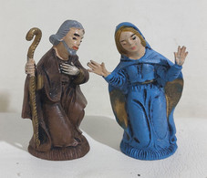 I110370 Pastorello Presepe - Statuina In Plastica - Giuseppe E Maria - Cm 6,5 - Crèches De Noël