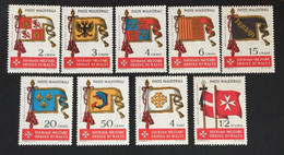 1970 - Sovrano Militare Ordine Di Malta - Flags Of The Langues And The Order - 9 Stamps - New - Sovrano Militare Ordine Di Malta