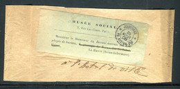 Oblitération Journaux En PP De Paris Sur Bande Pour Imprimés Pour Le Havre En 1908 - D 209 - 1877-1920: Période Semi Moderne