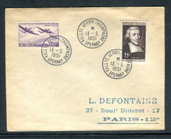 Oblitération Du Rallye Aérien De Épernay Sur Enveloppe Pour Paris En 1951 - D 213 - 1927-1959 Lettres & Documents