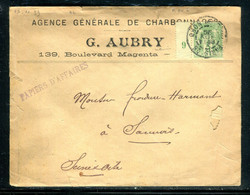 Sage 5ct Avec Millésime 9 Sur Enveloppe Commerciale De Paris Pour Sannois En 1899 - D 215 - 1877-1920: Semi Modern Period