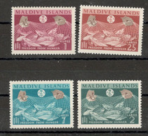 MALDIVE ISLANDS -4 MNH STAMPS , FREEDOM FROM HUNGER - 1963. - Maldiven (...-1965)